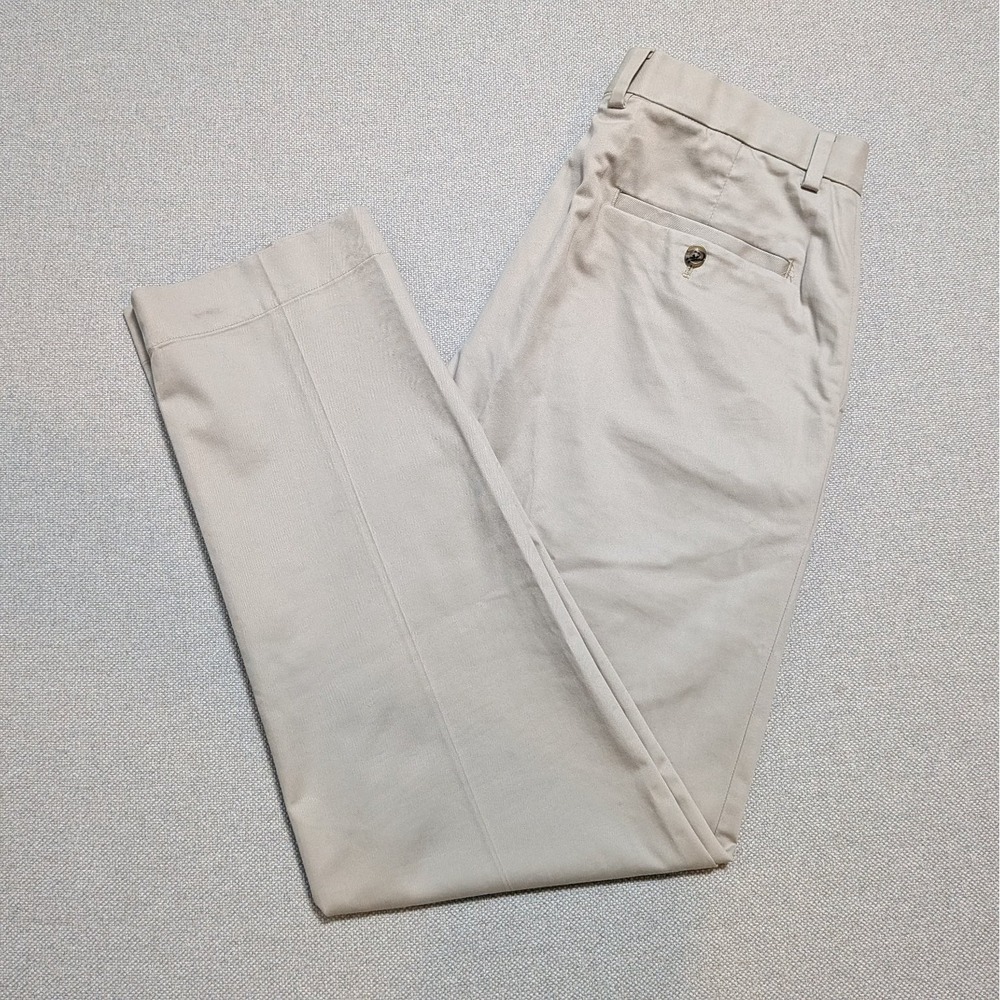 Brooks Brothers Advantage Clark Chino Pants Mens 35x32 Khaki Tan Stretch Flat